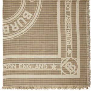 Burberry London TB Wool Silk Woven Nova Check 55x55 Scarf Unisex NEW $620